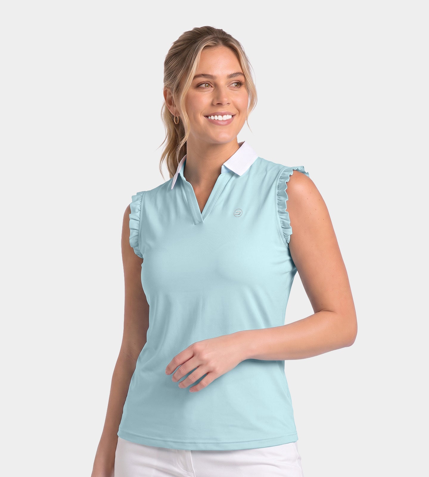 LADIES-CAPPED-POLO-MINT-FRONT