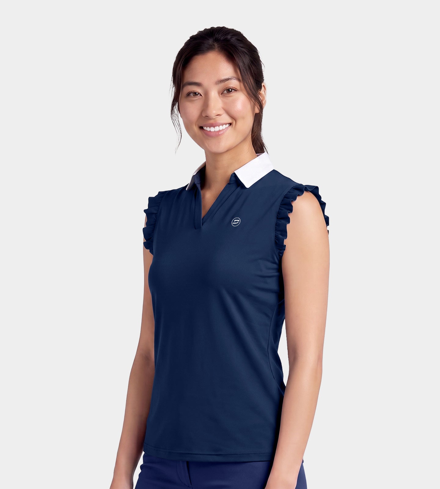 LADIES-CAPPED-POLO-NAVY-FRONT