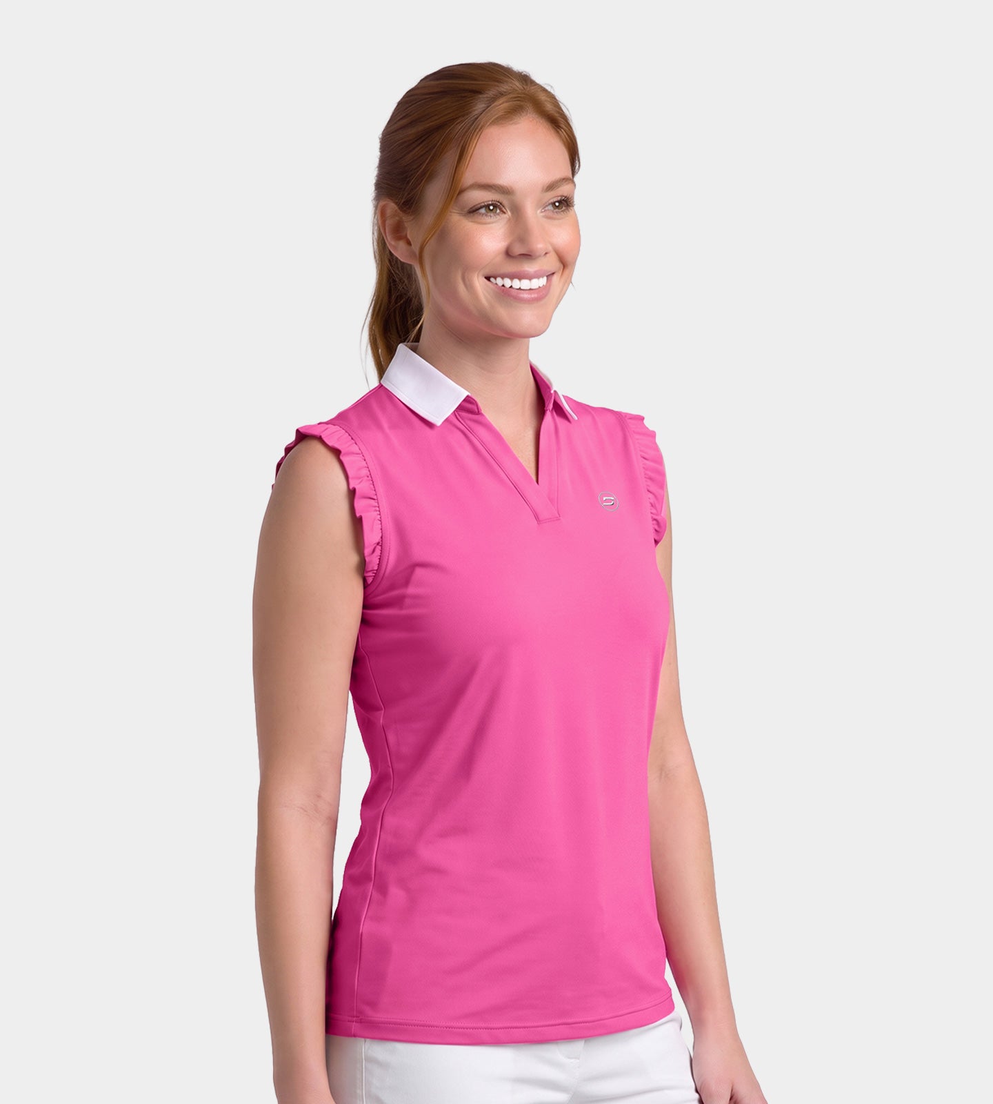LADIES-CAPPED-POLO-PINK-FRONT