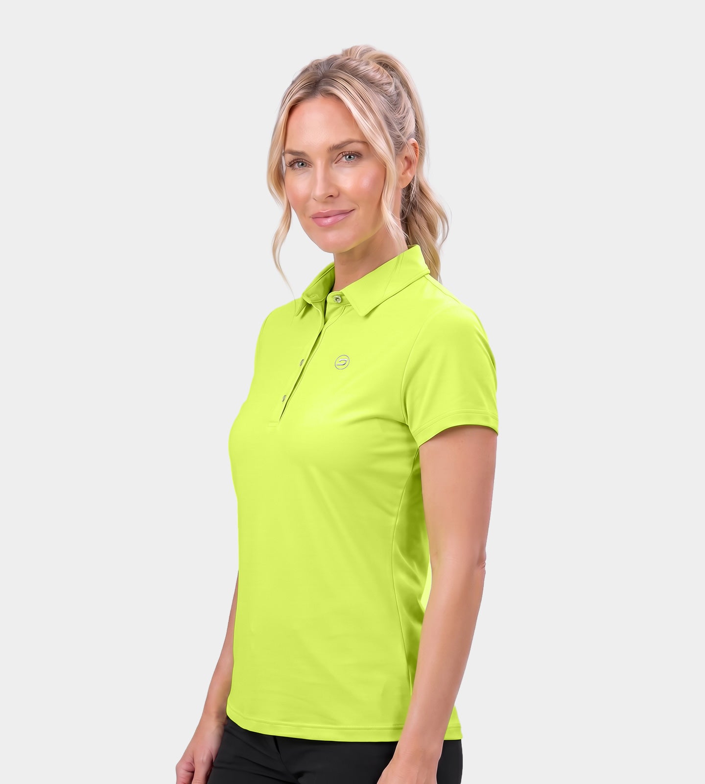 LADIES-ELITE-POLO-LIME-FRONT