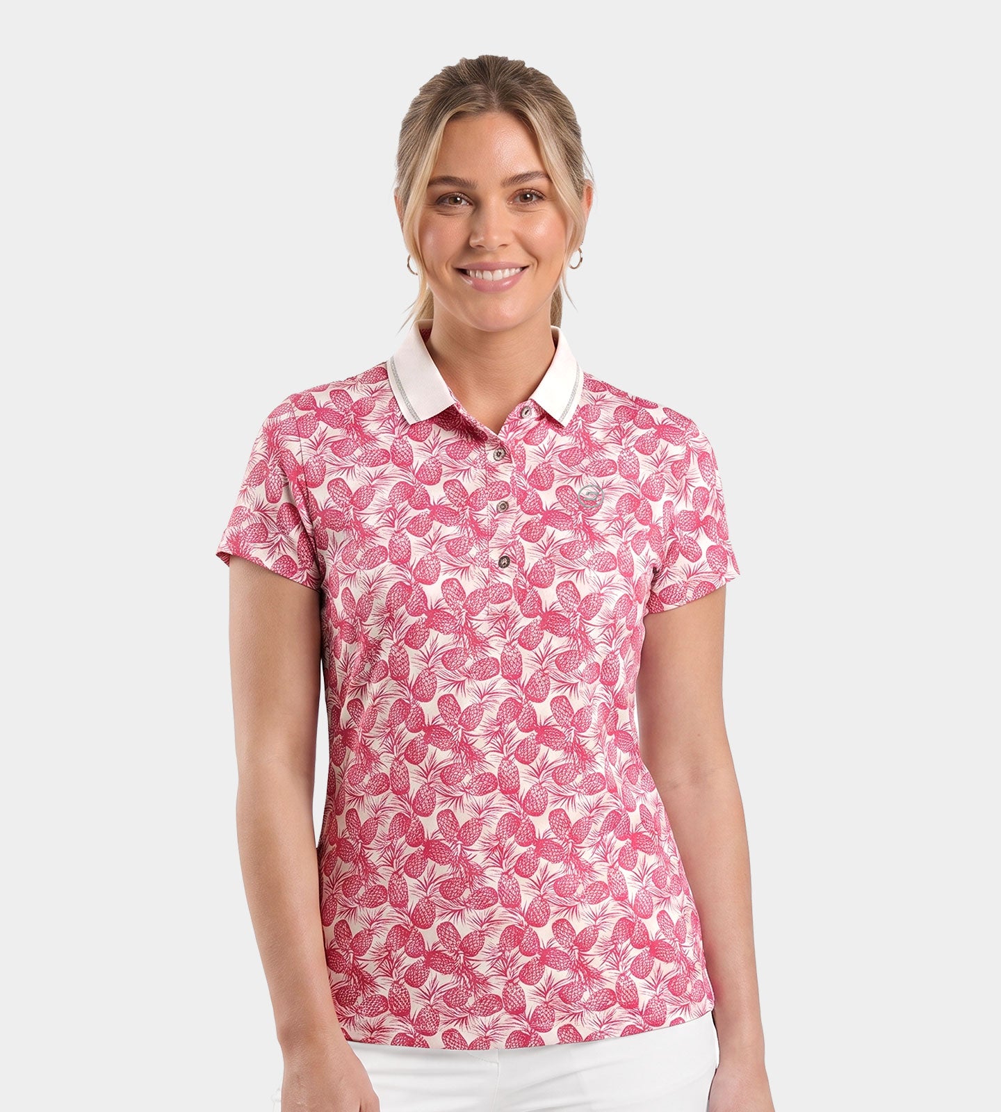 LADIES-PINEAPPLE-POLO-PINK-FRONT