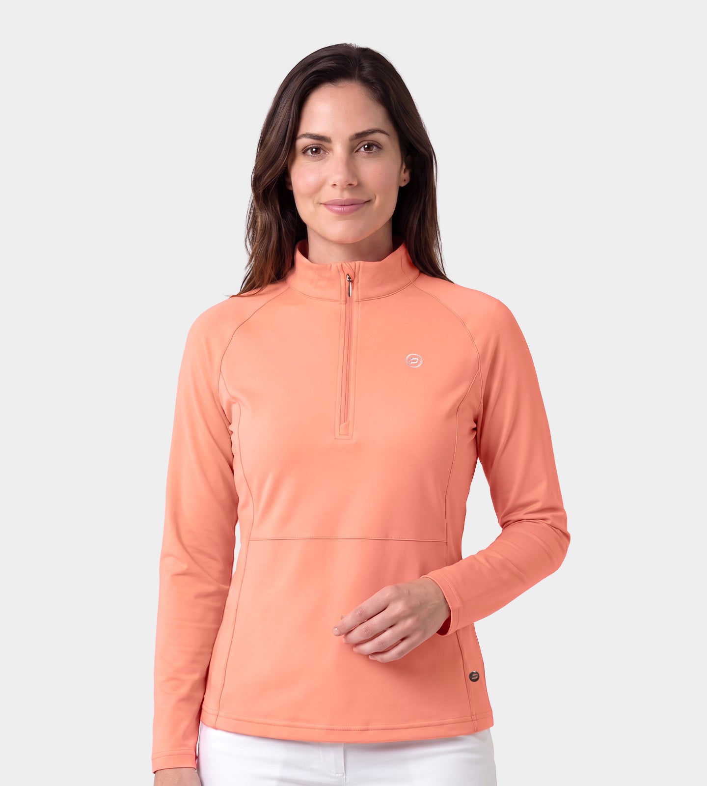 LADIES-SPLIT-HEM-MIDLAYER-CORAL-FRONT