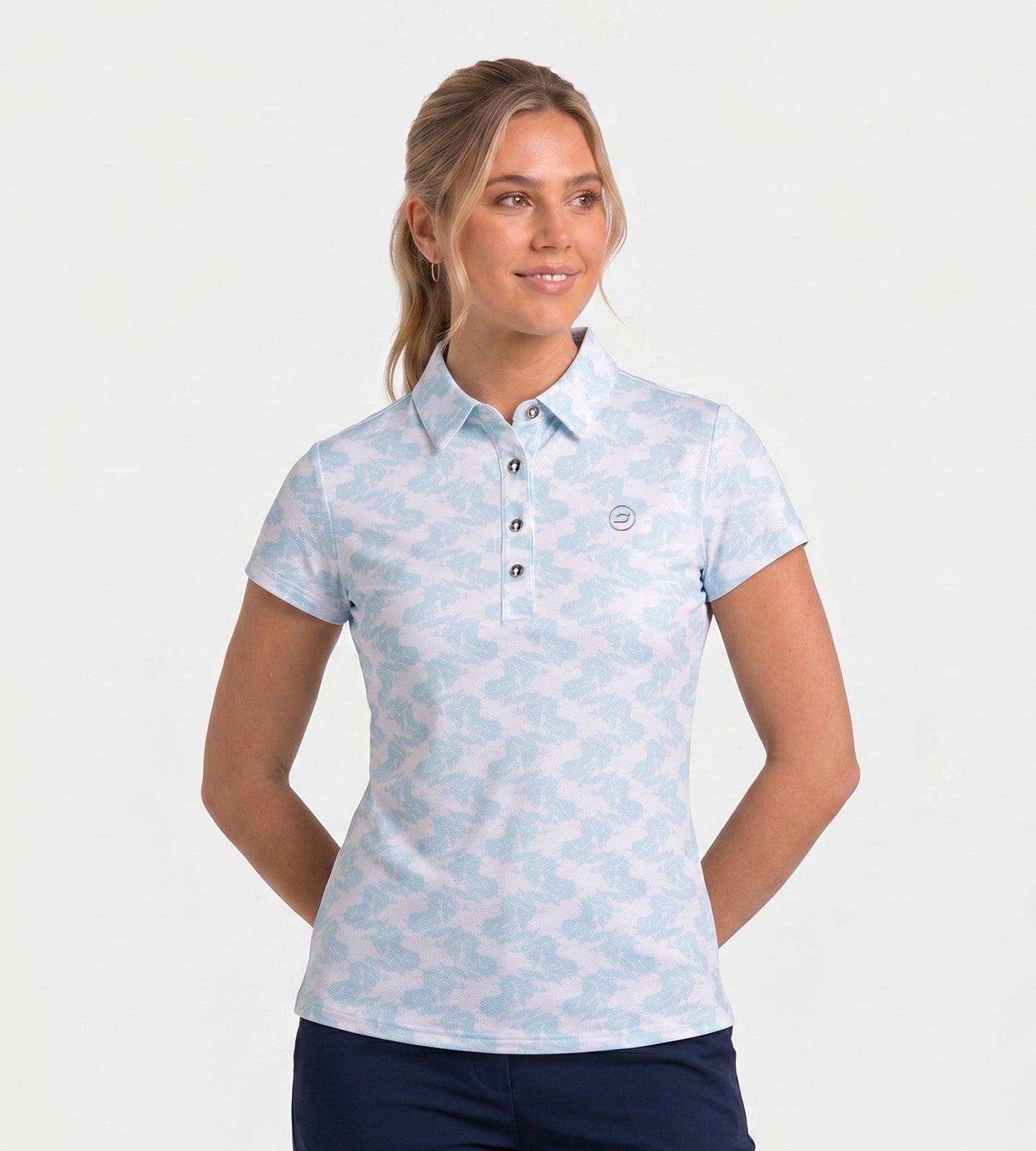 LADIESABSTRACTEMOTIVEPOLO-WHITE-FRONT