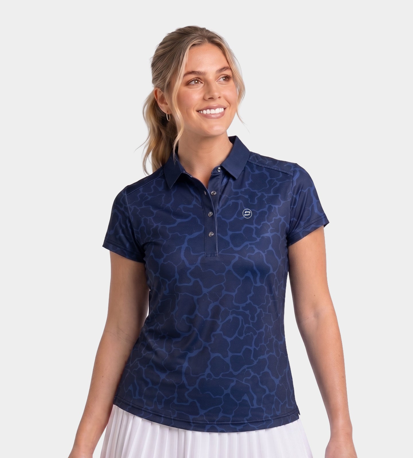LADIESBLISSPOLO-NAVY-FRONT