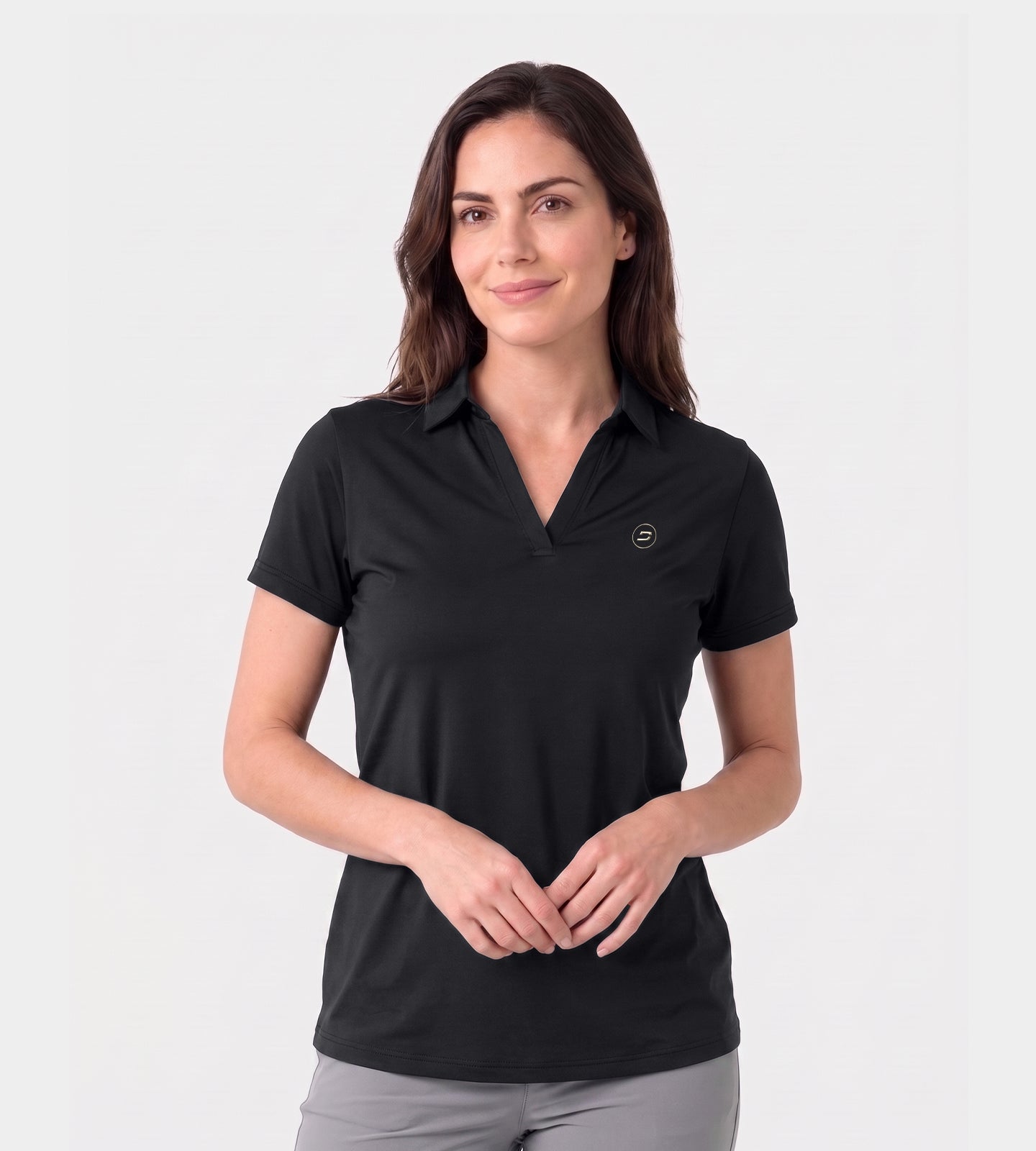 LADIESCLUBHOUSEPOLO-BLACK-FRONT
