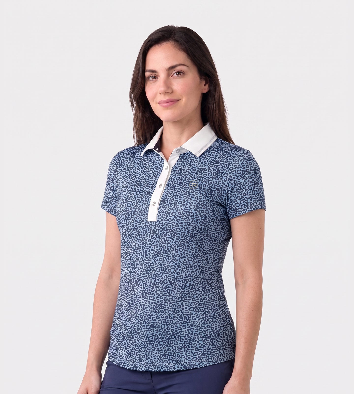 LADIESLEOPARDPOLO-NAVY-FRONT